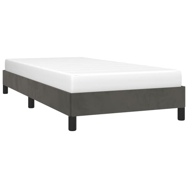 vidaXL Sängynrunko ilman patjaa tummanharmaa 90x200 cm sametti