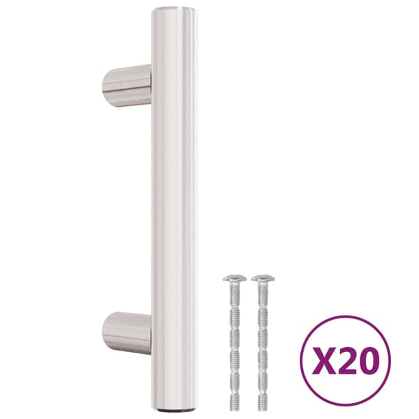 vidaXL skabsgreb 20 stk. sølv 64 mm rustfrit stål