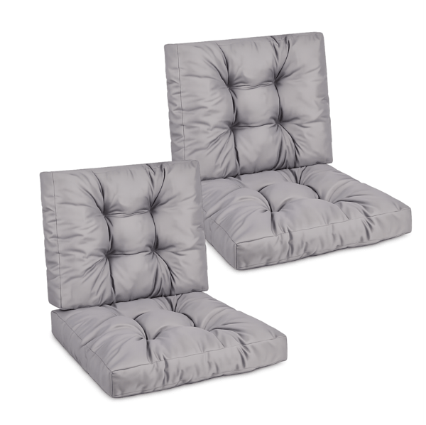 Set med MODULÄRA ROTTINGKuddar 2x sits 40x40cm + 2x ryggstöd 40x40cm Grå