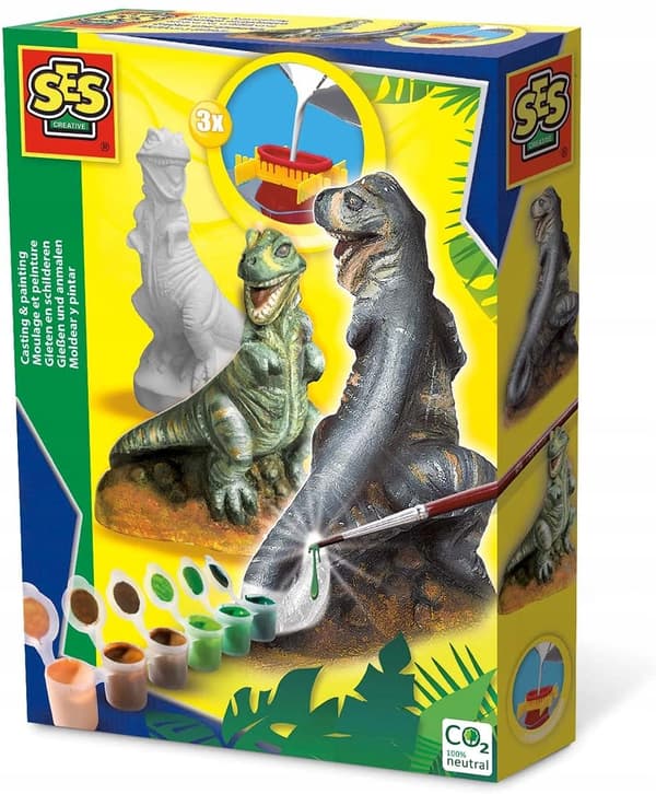 DINOSAURS gipsafstøbninger T-REX 3D SES maling