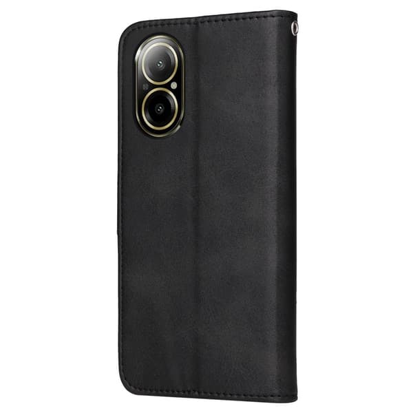 Realme C67 Läderplånboksfodral, Svart