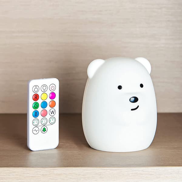 Silikoninen yölamppu Teddy Bear LED RGB