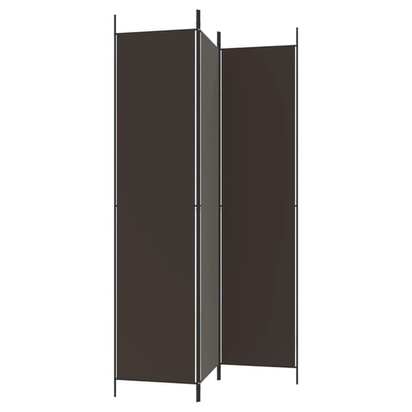vidaXL 3-panels rumdeler, brun, 150x220 cm, stof