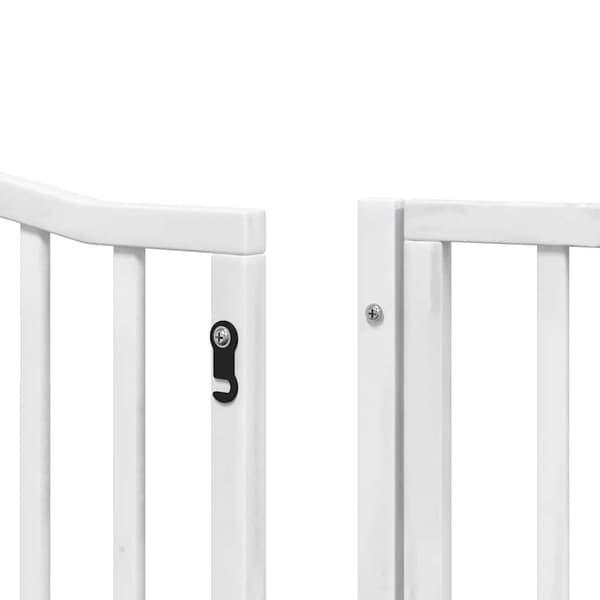 vidaXL Hopfällbar hundgrind med dörr 8 paneler vit 640 cm