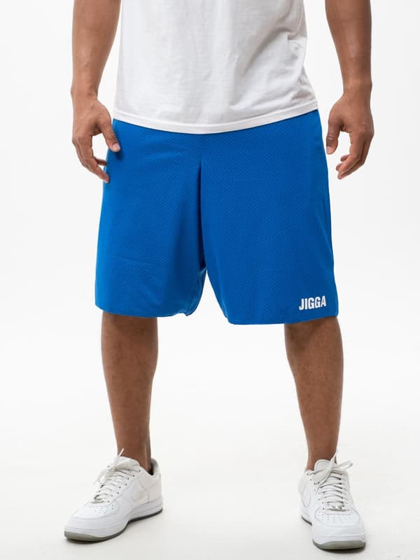 Jigga Wear Small Outline Vendbare Sportshorts Sort/Blå M