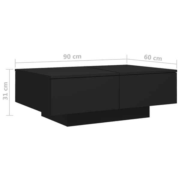 vidaXL sofabord, sort, 90x60x31 cm, træbaseret materiale