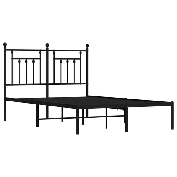 vidaXL metalsengestel med hovedgærde sort 120x200 cm