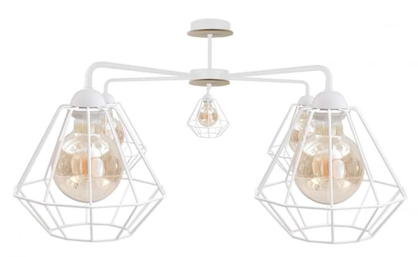 Loftlampe 5xE27 FOSKAL HVID TRÆ