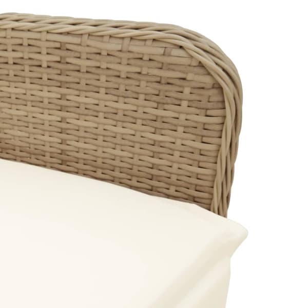 vidaXL Lepotuoli puutarhatyynyillä, beige polyrottinki