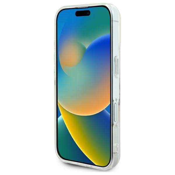 Guess IML Hjerte-etui til iPhone 16, Klar/Transparent