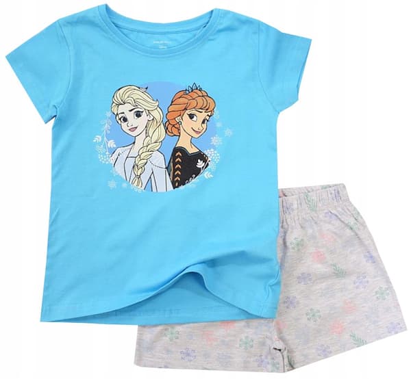 Anna Elsa pigepyjamas kortærmet blå 128