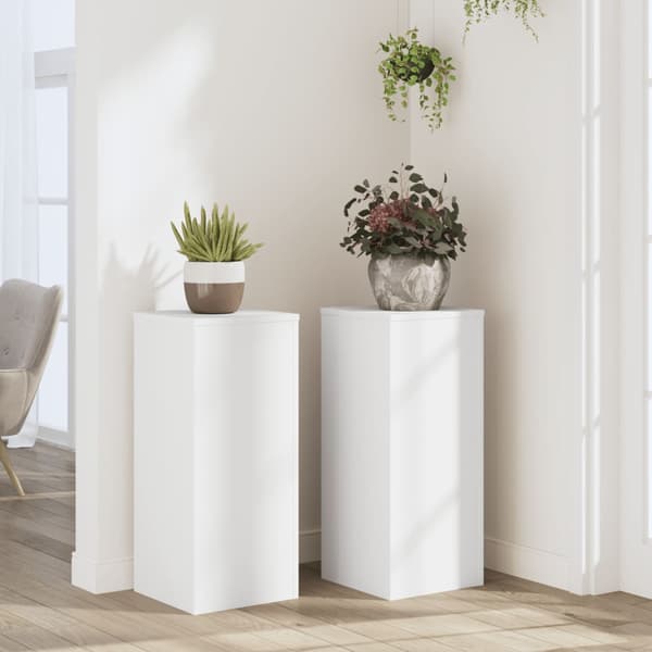 vidaXL urtepotteunderkopper, 2 stk., hvide, 30x30x70 cm