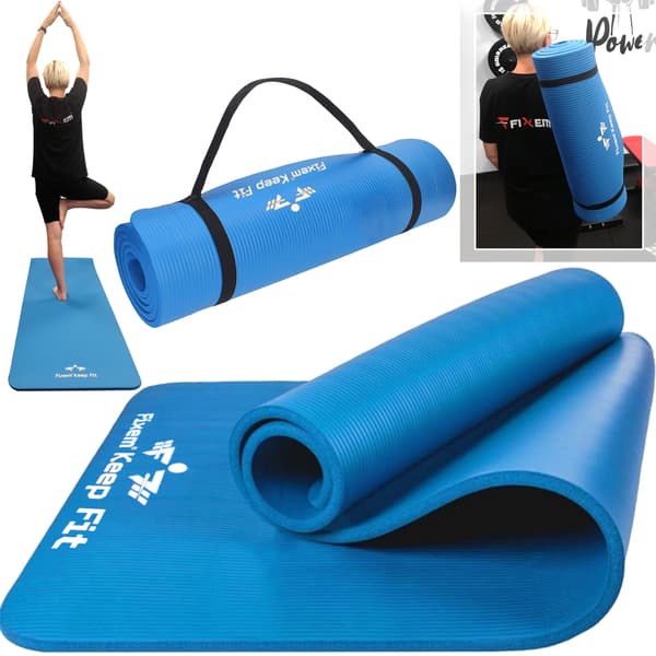 Yogamåtte 1,5 cm blå 190x63 cm