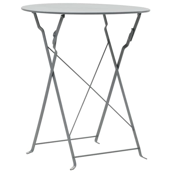 vidaXL 3-delat bistroset, stål, grå