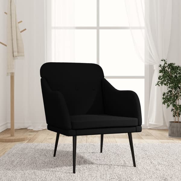 vidaXL lænestol, sort, 63x76x80 cm, stofbetræk