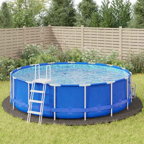 vidaXL Poolmatta ljusgrå Ø550 cm polyestergeotextil