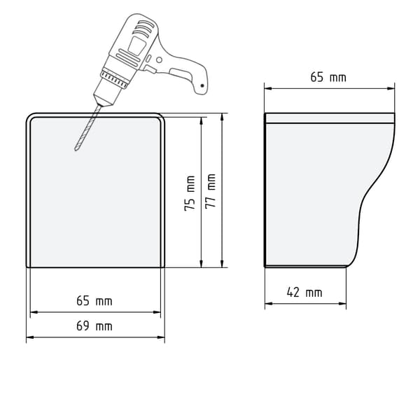 Pistorasian suojakansi 65x75 mm musta