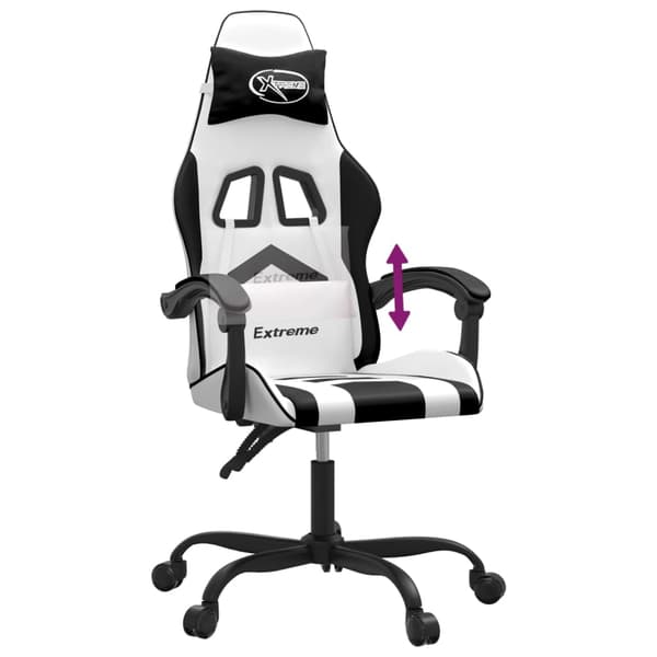 vidaXL gamingstol, sort og hvid, kunstlæder