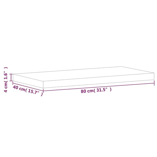 vidaXL bordplade 80x40x4 cm rektangulær massiv bøgetræ