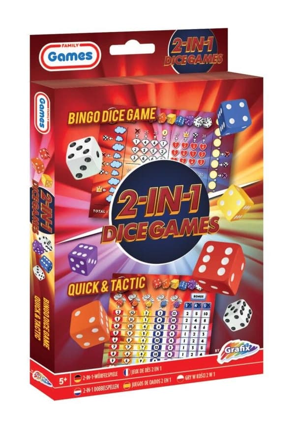 2-i-1 spil med terninger og bingo
