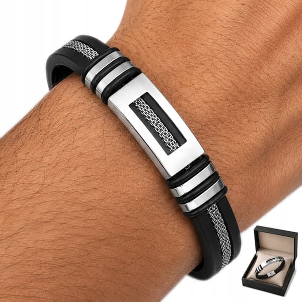 TJOCKT Silverarmband för män Elegant Modernt Armband Present 19-23cm