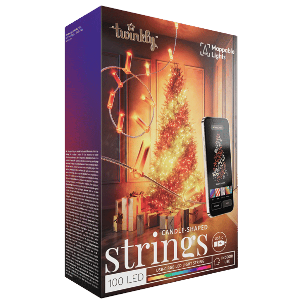 Twinkly Strings USB-C lysslynger - 100 RGB LED-lamper, 6m, klar flette