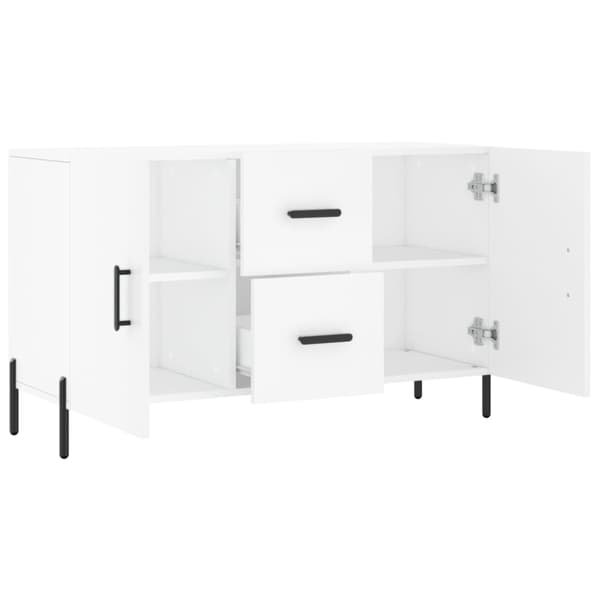 vidaXL kommode, hvid, 100x36x60 cm, træbaseret materiale