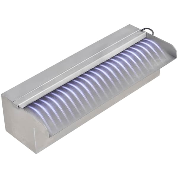 vidaXL poolfontæne/vandfald 30 cm med LED-belysning