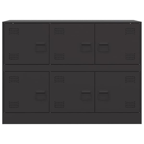 vidaXL skab, sort, 99x39x73 cm, stål