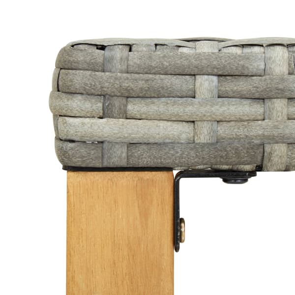 vidaXL Puutarhapenkki 120 cm harmaa polyrottinki ja akaasiapuu