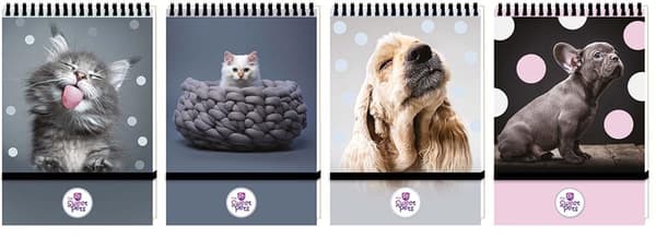 Sweet Pets A6/96K firkantet notesbog med elastik