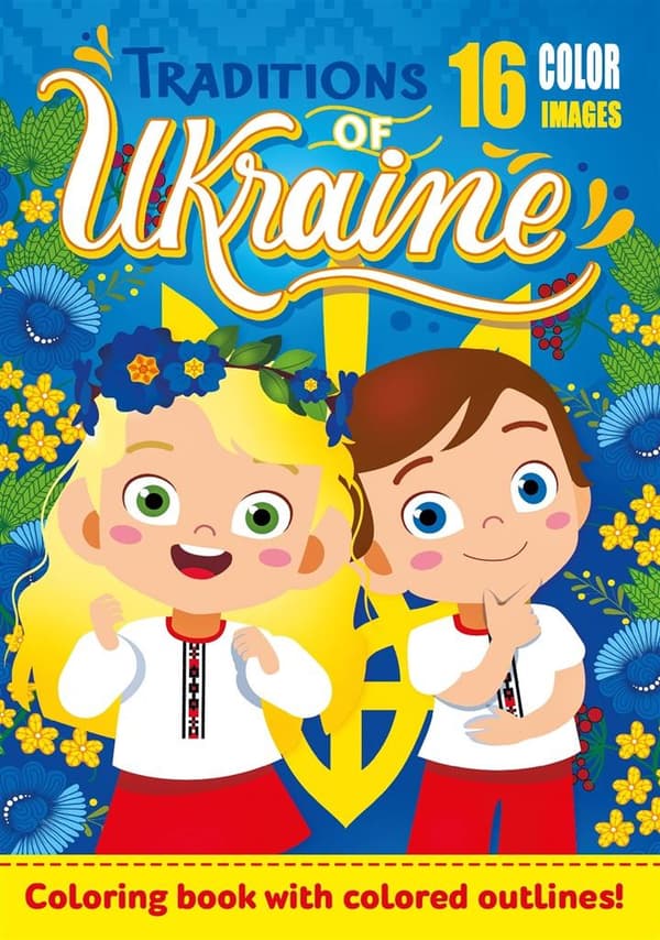 A4 målarbok 16 bilder Ukrainas traditioner