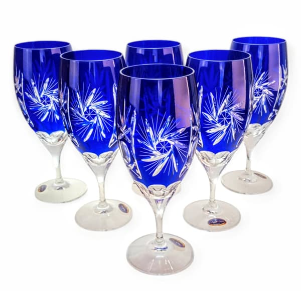 Koboltkrystal ølglas 500 ml olivenkværn