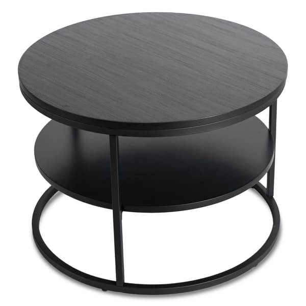 BEST Sofabord med Hylde 70 cm Sort Moderne