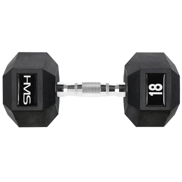 Gummibelagd hantel 18 kg HEX PRO HMS