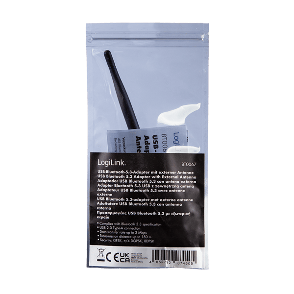 Bluetooth 5.3 USB-A -sovitin, 3 Mb/s, kantama 150 m - LogiLink