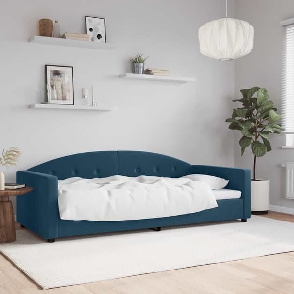 vidaXL Bäddsoffa blå 90x200 cm klädd i sammet
