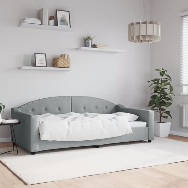 vidaXL Bäddsoffa ljusgrå 90x190 cm tygöverdrag