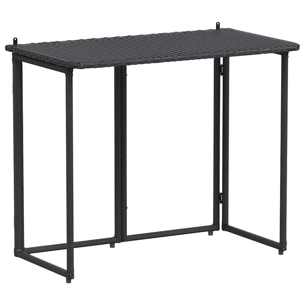 vidaXL foldbart havebord sort 90x51x75 cm polyrattan