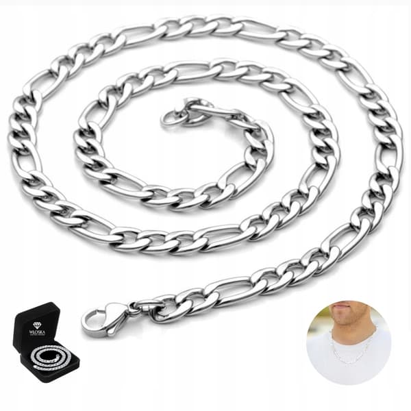 Diamant Silver Herrkedja Figaro KEDJA 45cm + GRATIS