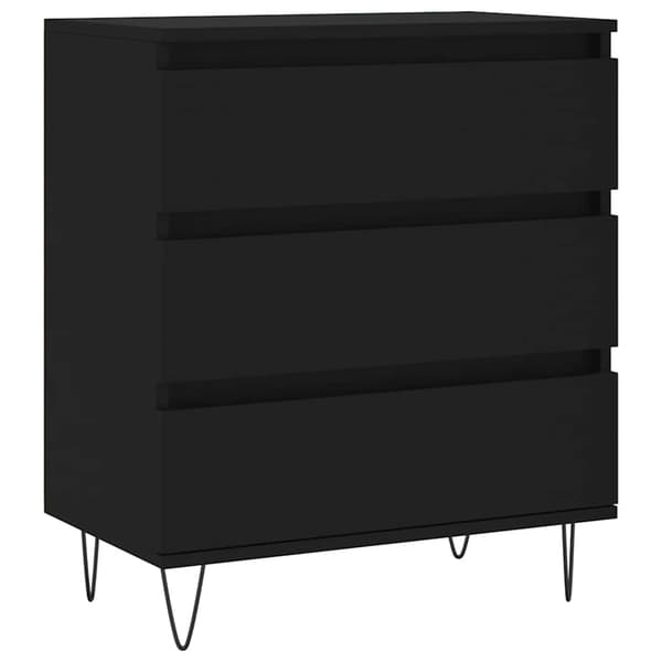 vidaXL kommode, sort, 60x35x70 cm, træbaseret materiale