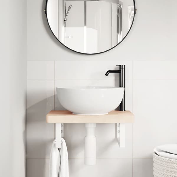 vidaXL Hyllkonsoler för diskho 2 st vita rektangulära