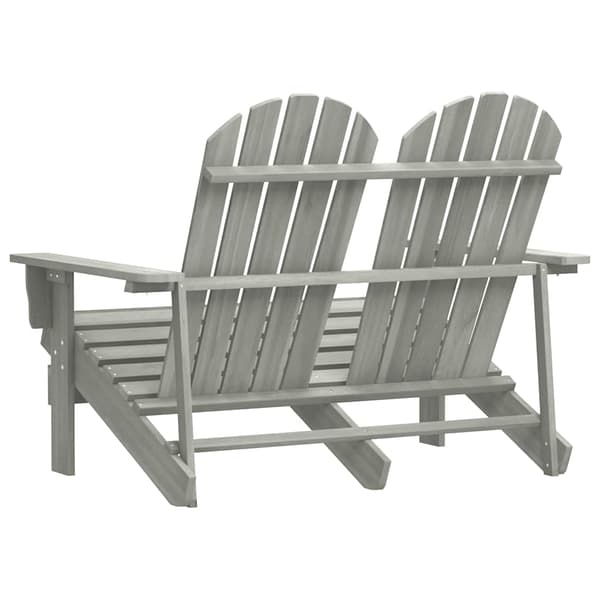 vidaXL 2-sits Adirondack trädgårdsstol, gran, grå