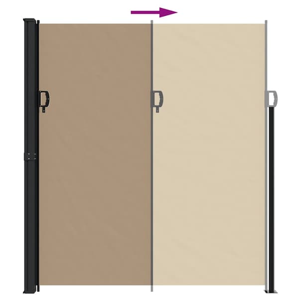 vidaXL Utfällbar sidomarkis, taupe, 220x500 cm