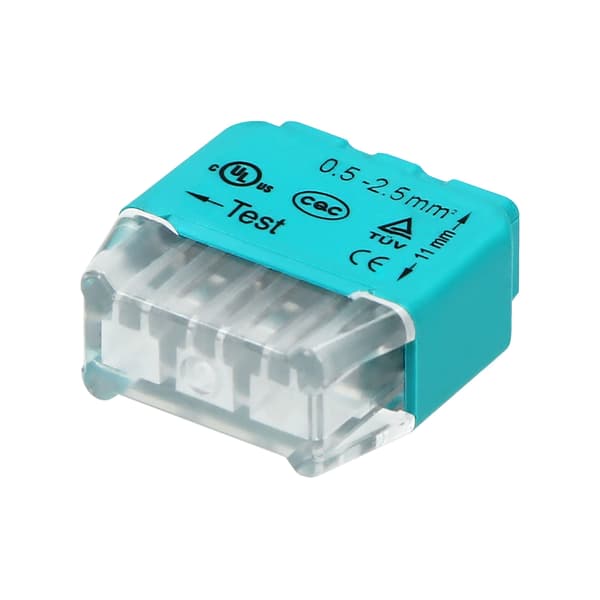 Lynkobling Push-in ledningsforbindelse 3-leder 0,75-2,5 mm 300V 10 stk.