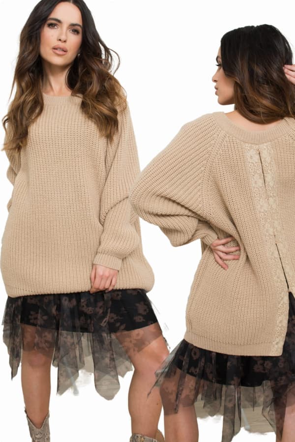 ROSALIA neulepusero, tumma beige