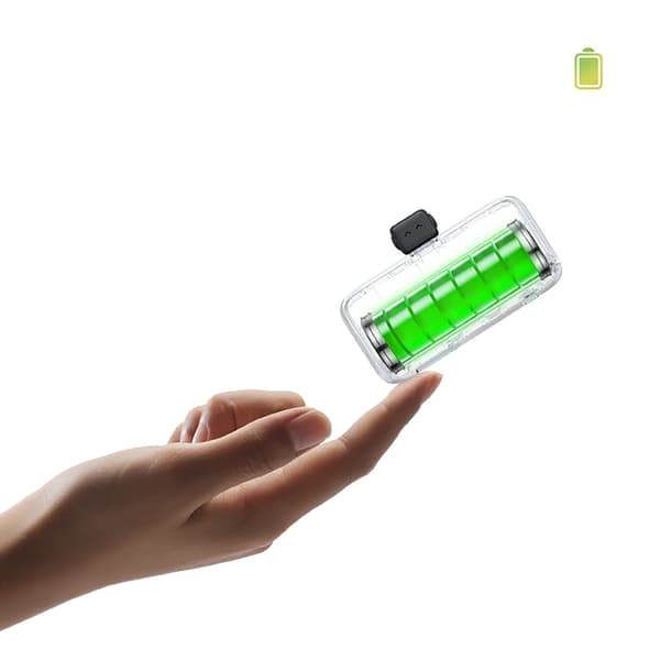 Powerbank 5000mAh integreret USB-C (han) / USB-C (hun) stik - grå