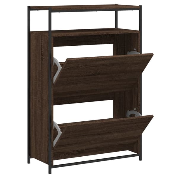 vidaXL skoskab brunt egetræ 75x34x112 cm