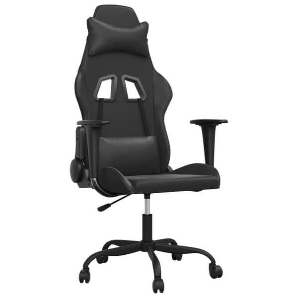 vidaXL Massagespelstol, svart, konstläder