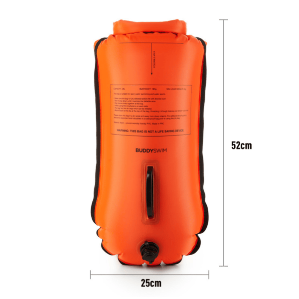 BuddySwim Säkerhetsboj 28l Orange + Mössa